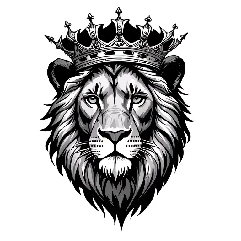 lion of Judah with crown tattoo design idea