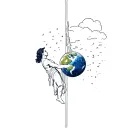 atlas holding the earth while icarus falls  tattoo design idea