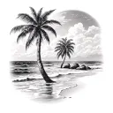 beach theme sleeve tattoo design idea