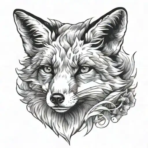 fox made of mist tattoo design idea