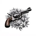 flintlock gun tattoo design idea