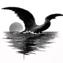 ocean sunrise background tattoo design idea