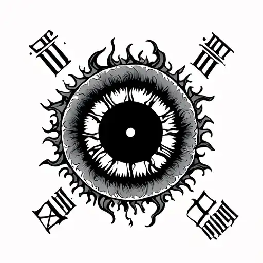tattoo of a chinese sun with the roman numerals circling it II・XII・MMVIII tattoo design idea