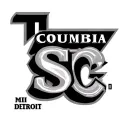 Create a modern tattoo visual that incorporates Columbia, SC and Detroit, MI highlighting there area codes by putting th tattoo design idea