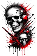 avenged sevenfold based tattoo featuring space and skulls tattoo design idea