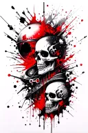 avenged sevenfold based tattoo featuring space and skulls tattoo design idea