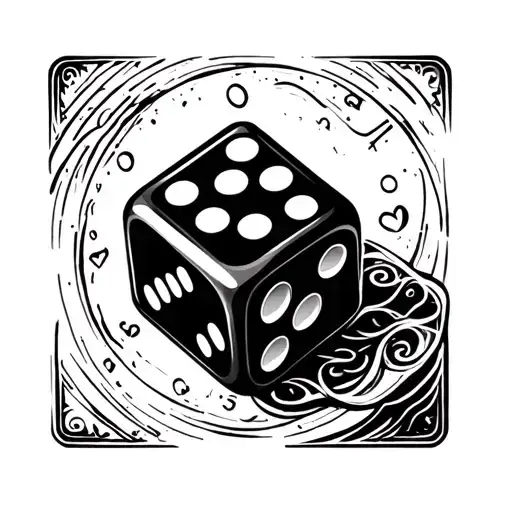 black dice with 05 09 tattoo design idea