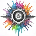 colorful black hole exploding punk themed  tattoo design idea