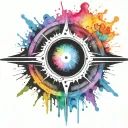 colorful black hole exploding punk themed  tattoo design idea