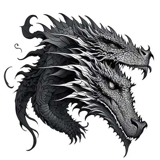 Drangon and ancestral gods tattoo design idea