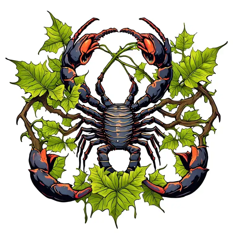 scorpio poison ivy vines infinity sign tattoo design idea