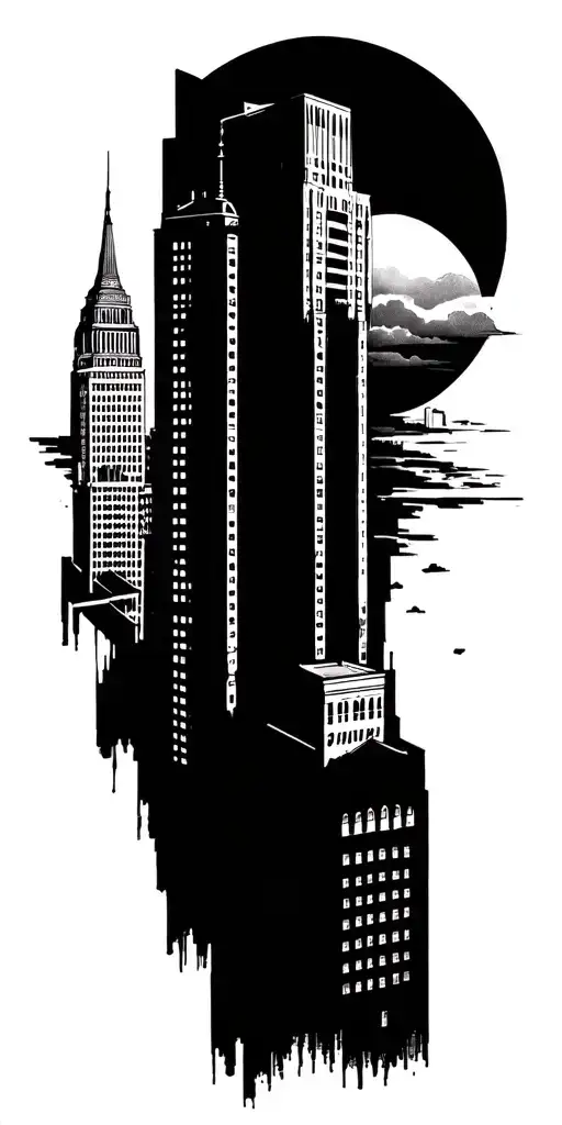 Downtown Indianapolis indiana and downtown of Tampa Flordia tattoo design idea