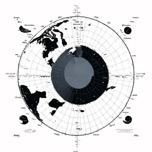 Antarctica map with latitude lines tattoo design idea
