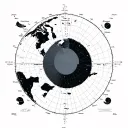 Antarctica map with latitude lines tattoo design idea