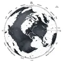 Antarctica map with latitude lines tattoo design idea