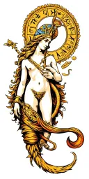 Zodiac Aquarius tattoo design idea