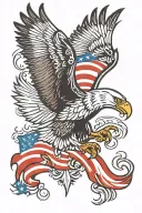 patriotic tribal eagle soaring tattoo design idea