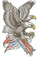 patriotic tribal eagle soaring tattoo design idea