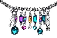 ankle chain silver with name charms tattoo design idea