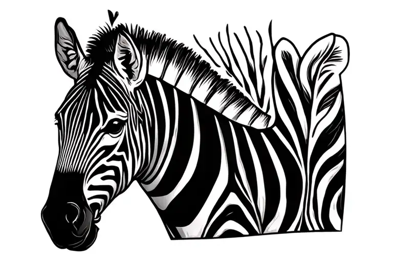 african zebra shield tattoo design idea