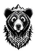 bear with mountains Alaska themes tattoo design idea