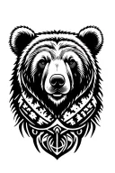 bear with mountains Alaska themes tattoo design idea