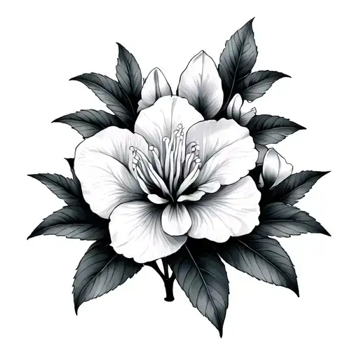 rhododendron tattoo design idea