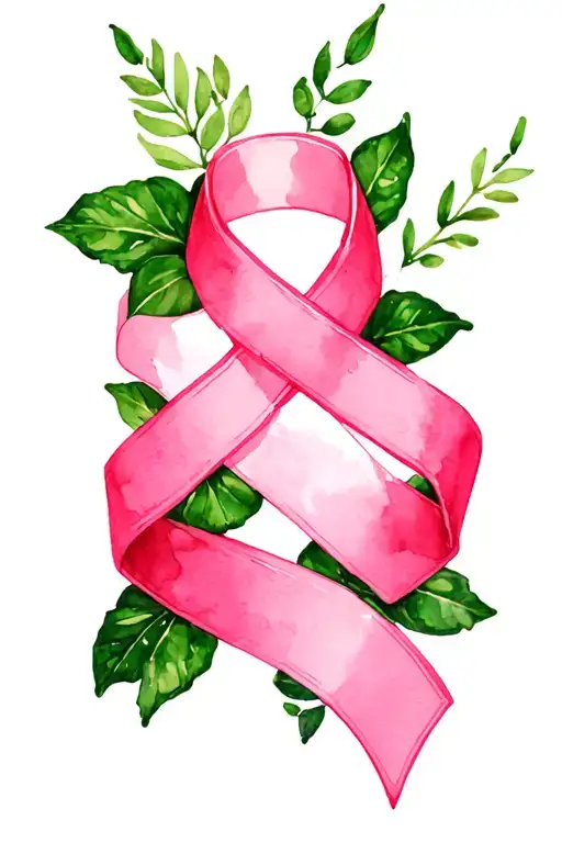 pink ribbon wrapped tattoo design idea