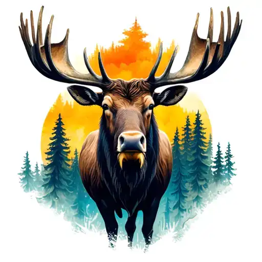 moose tattoo design idea