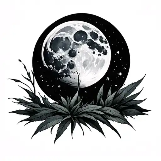 moon grow and fade tattoo design idea