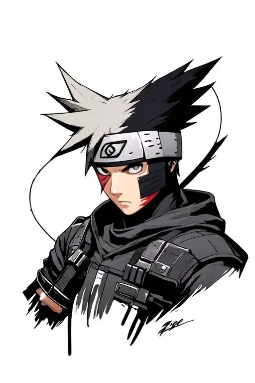 kakashi anbu black ops tattoo design idea