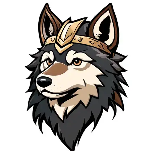 cute viking wolf tattoo design idea