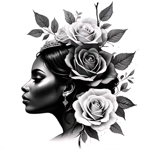 shivani and roses  tattoo design idea