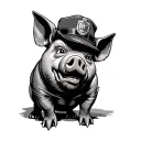 Pig Cop tattoo design idea