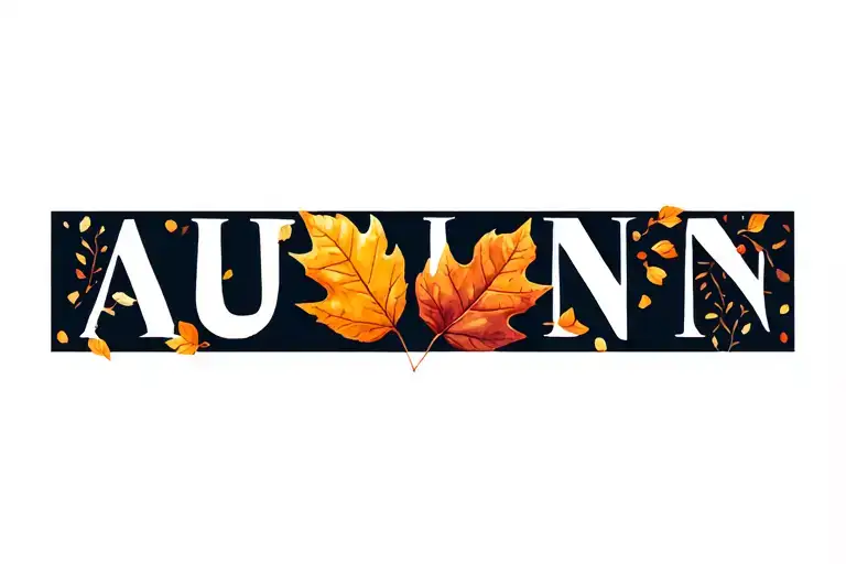 autumn falling leaves tattoo design idea