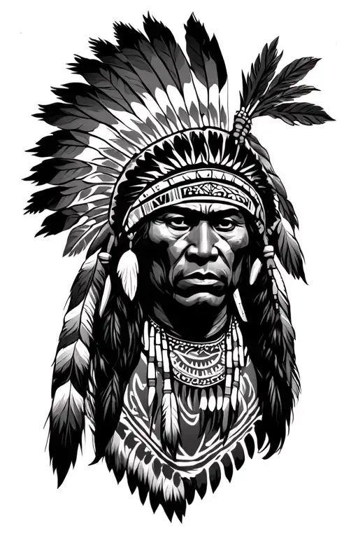 Puerto Rico taino indian warrior tattoo design idea