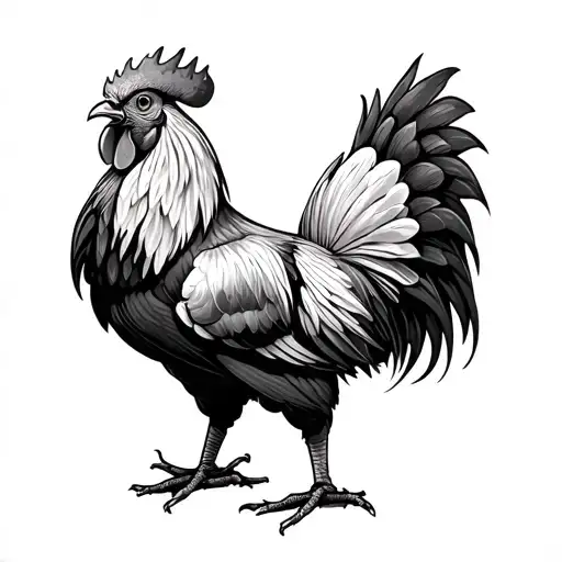 Fighting rooster tattoo design idea