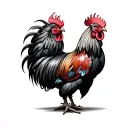 Fighting rooster tattoo design idea