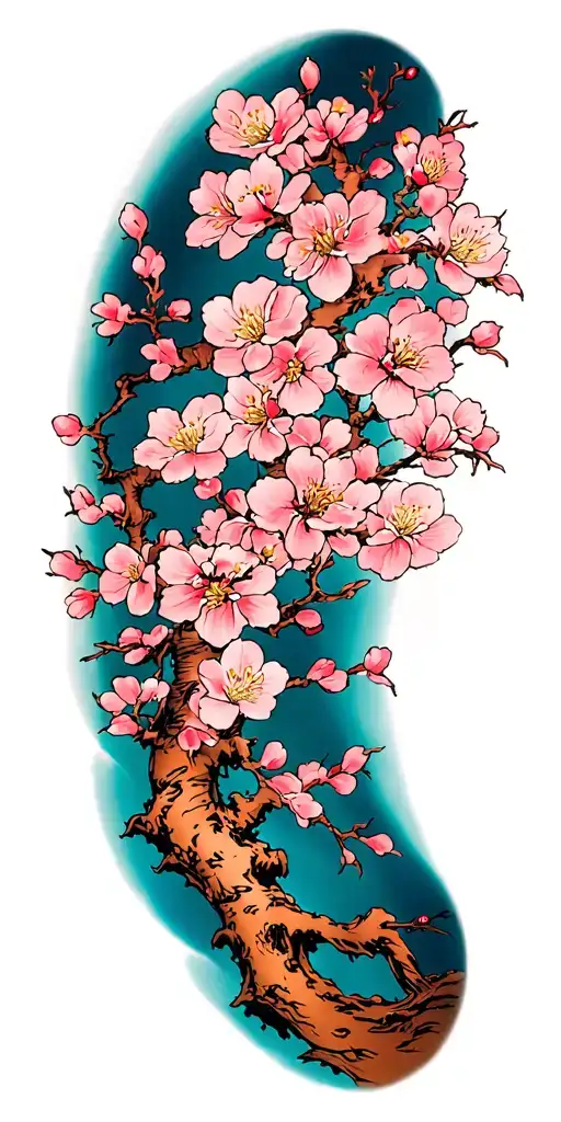 A cherry blossom tree tattoo design idea