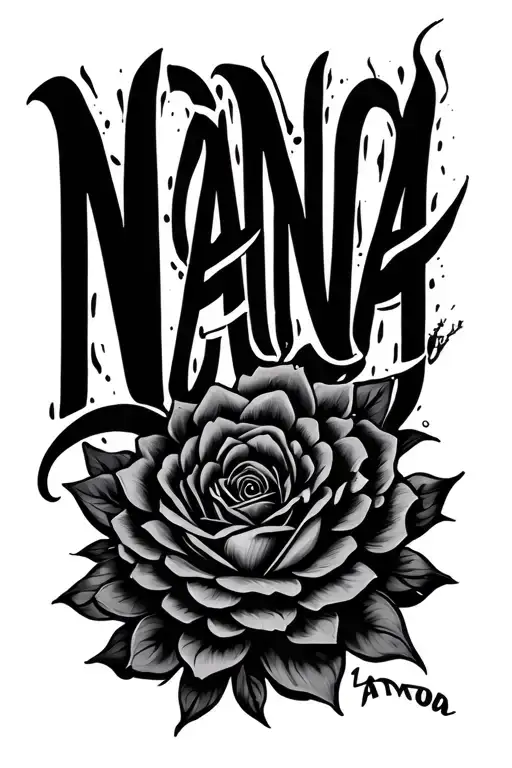 nana words tattoo design idea