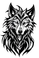 wolf head tribal design tattoo design idea