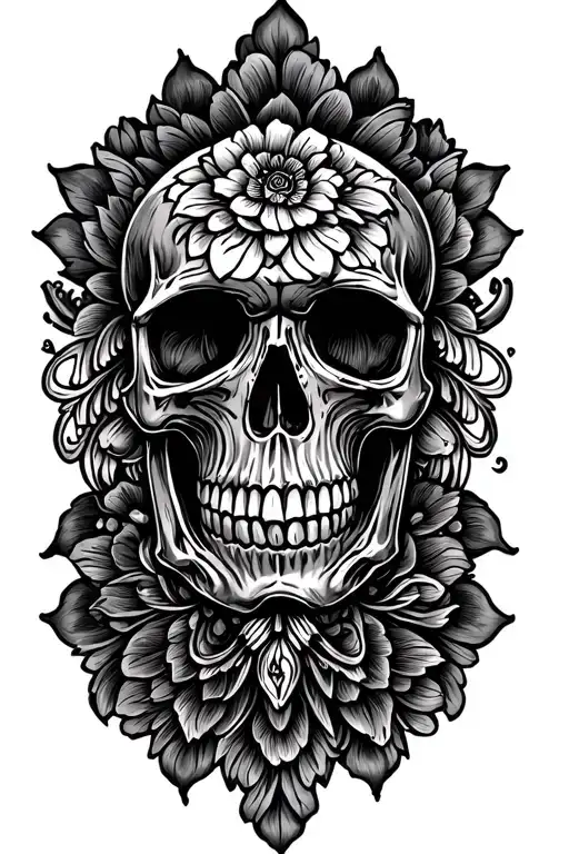 skull mandala tattoo design idea