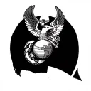 fine line usmc eagle globe and anchor tattoo design idea