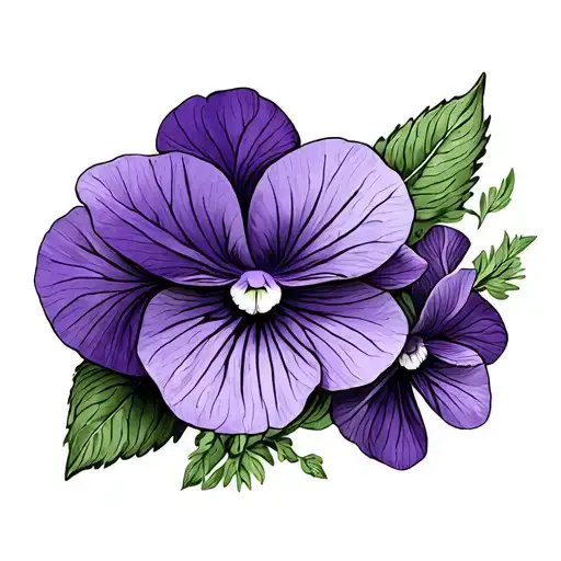 african violet tattoo design idea