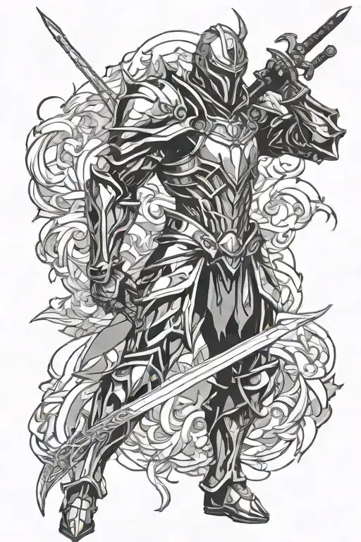 Igris solo leveling knight tattoo design idea