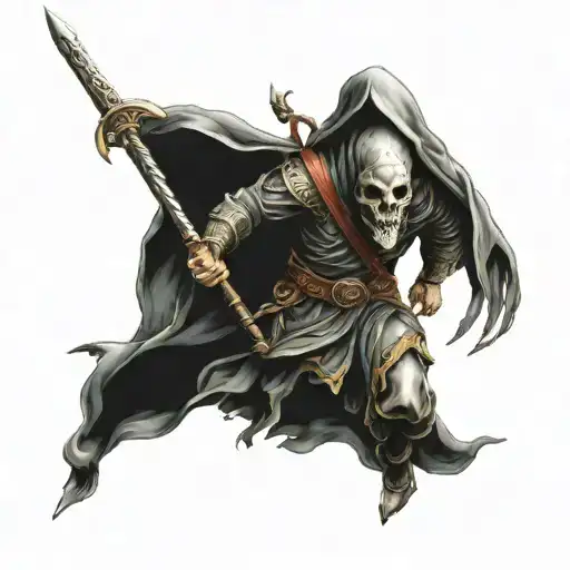 Ottoman Warrior angel Hooded Reaper Scary Tattoo Idea  tattoo design idea