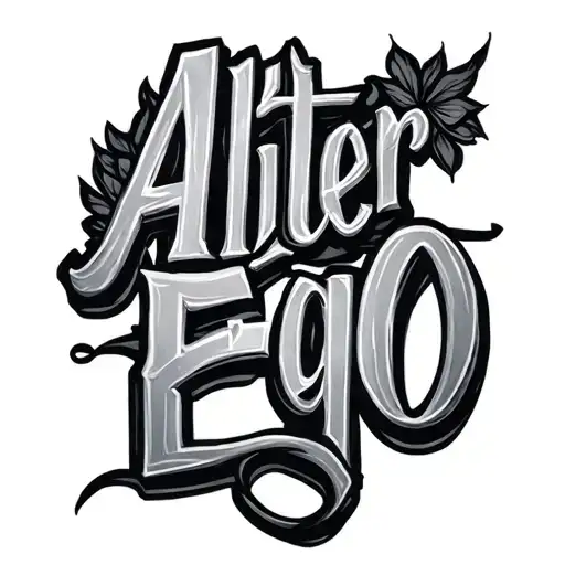 Write the alter ego word tattoo design idea