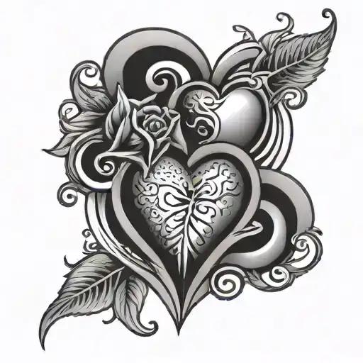 double heart tattoo tattoo design idea