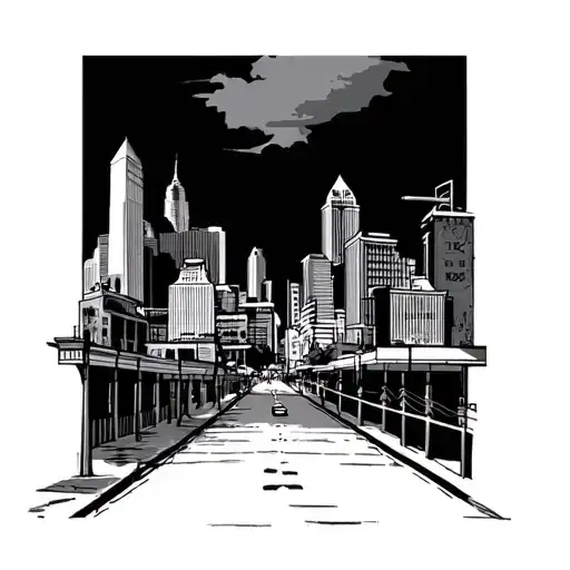 Albuquerque down town skyline and duke city skyline made tattoo design idea