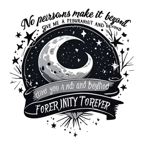 "no persons make it beyond spac" give me a tattoo represent you and me together forever infinity and beyond add feburaru and july stars tattoo design idea